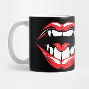 Vampire lips and fangs halloween design Mug